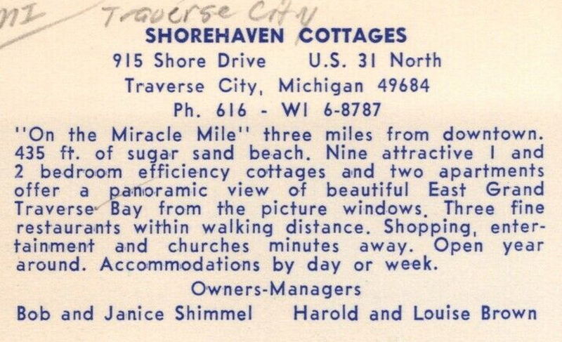 Shorehaven Cottages - Vintage Postcard